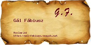 Gál Fábiusz névjegykártya